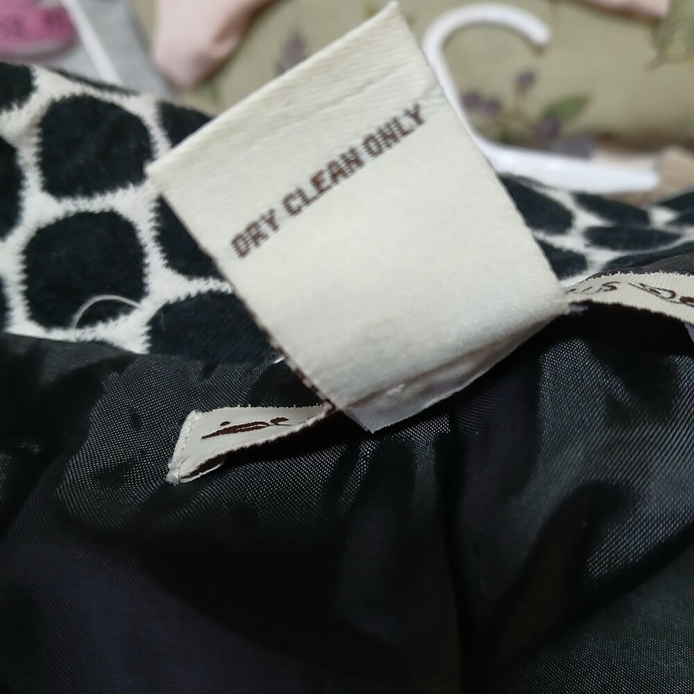 David Brooks Black and White Honeycomb Polka Dot Lightweight Trench Coat Size XL - Picture 7 of 9